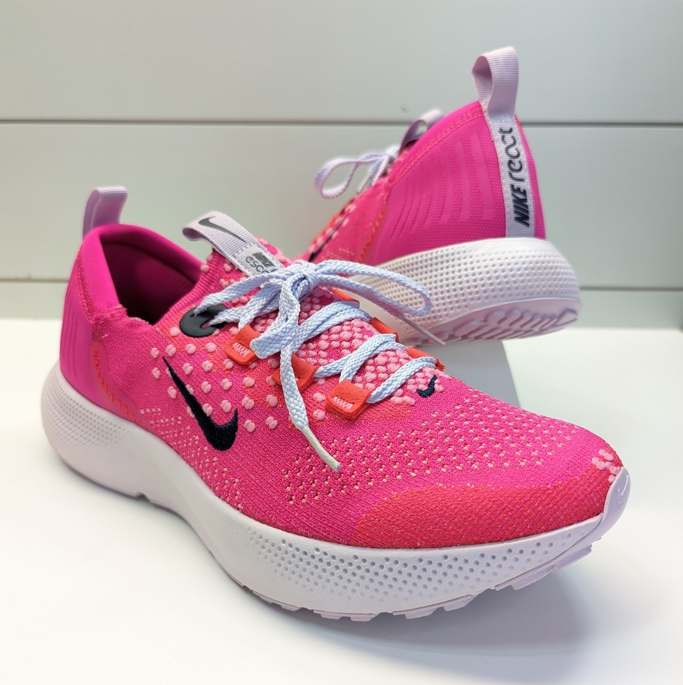 Nike React Escape Run Flyknit Pink Prime Magenta Running Training sneakers sz 9
